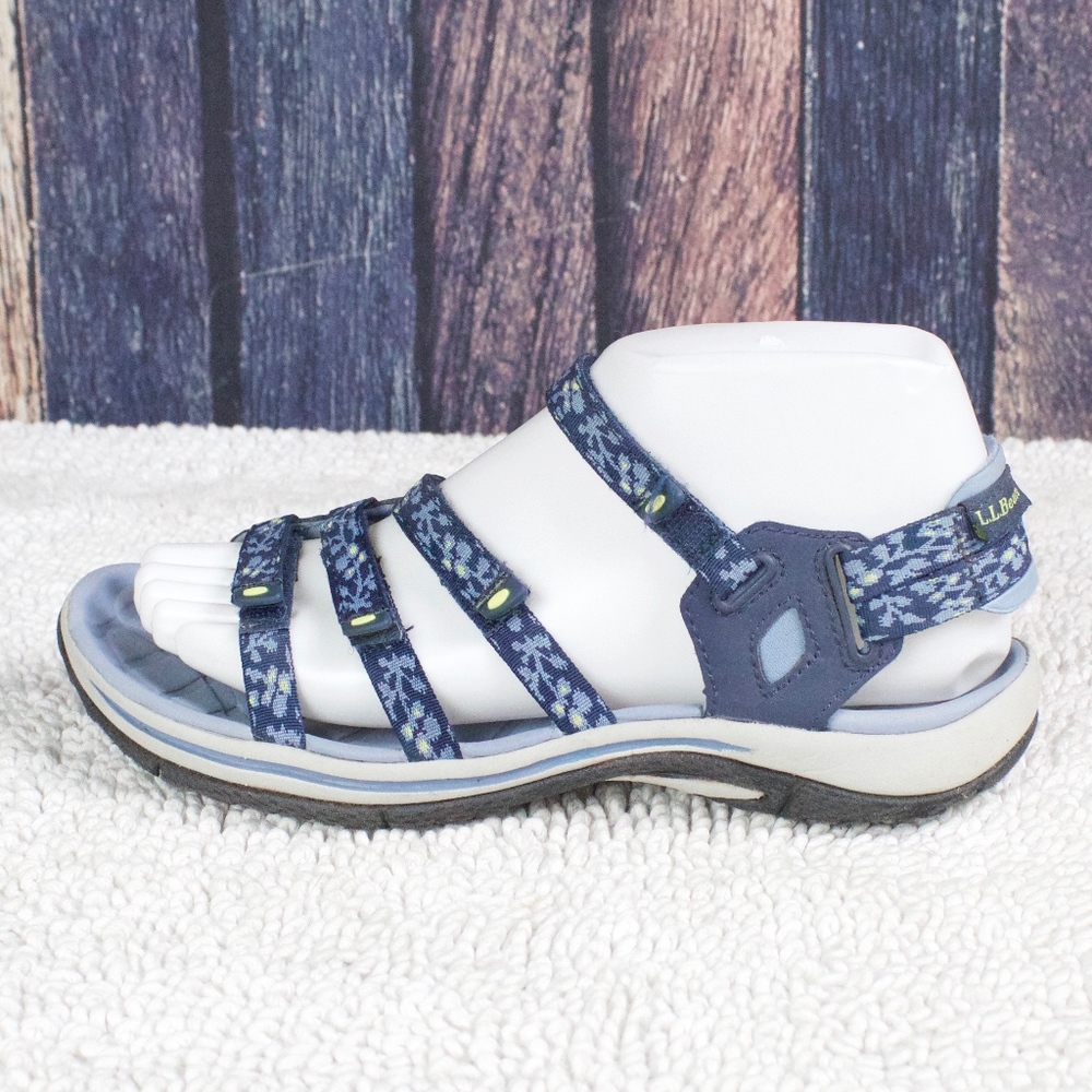 LL Bean Blue Strappy Ankle Strap Sport Sandals 6 - Picture 1 of 8